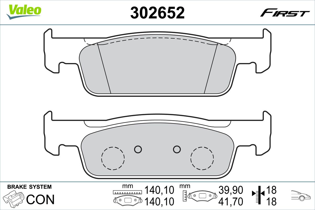 VALEO Fékbetét, mind 302652_VALEO